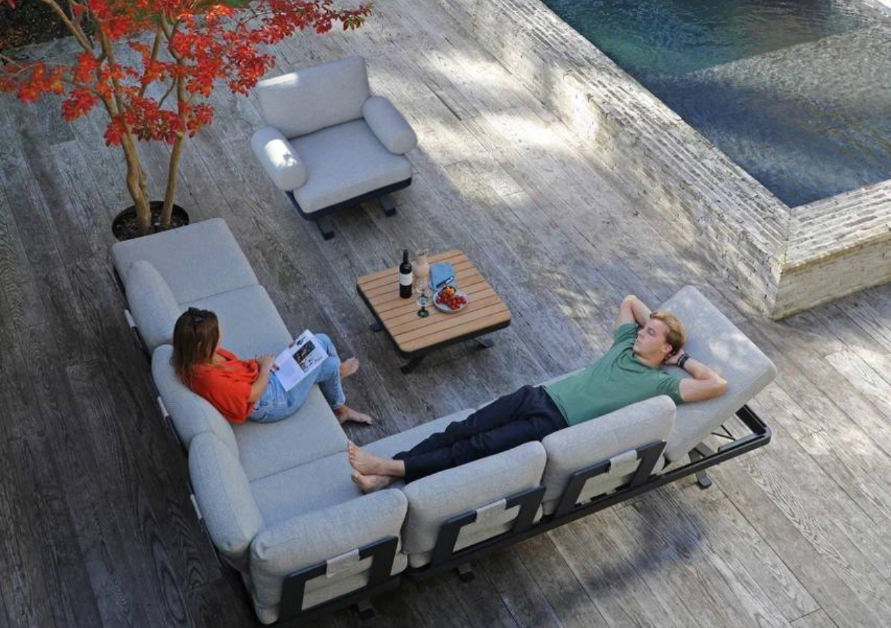 Комплект лаунж мебели Lund Brafritid с креслом, антрацит/серый, алюминий фото 1