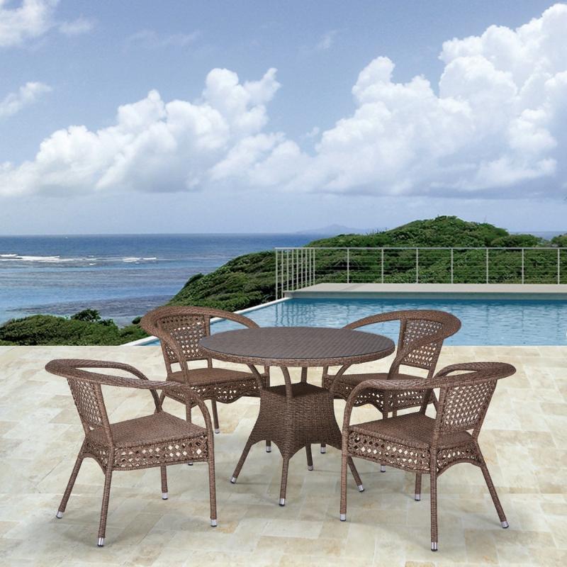 Комплект плетеной мебели Лион-1B T220CT/Y32-W56 Light brown 4Pcs фото 3