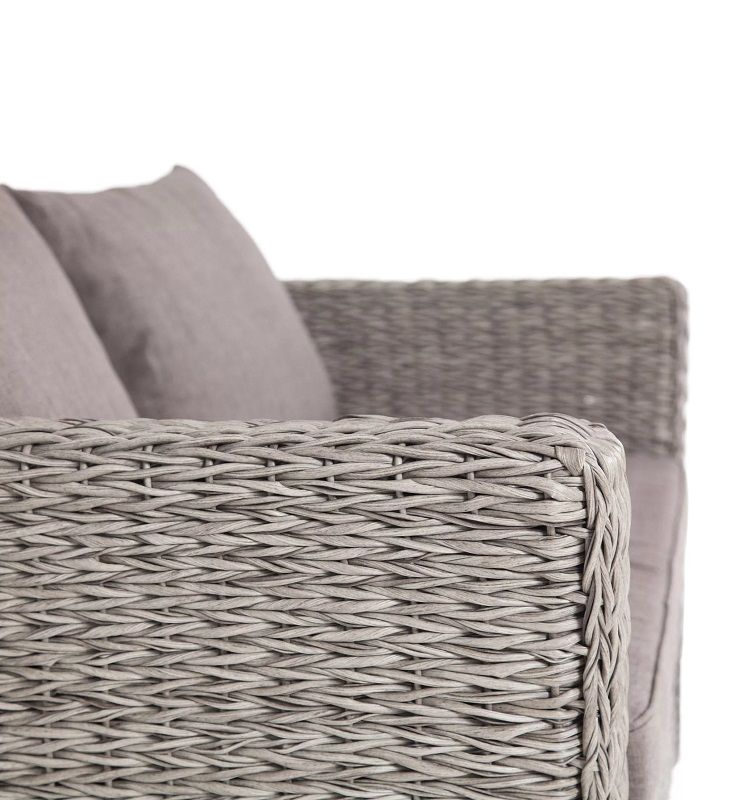 Диван двухместный Капучино 4SIS из искусственного ротанга (гиацинт), цвет графит фото 3