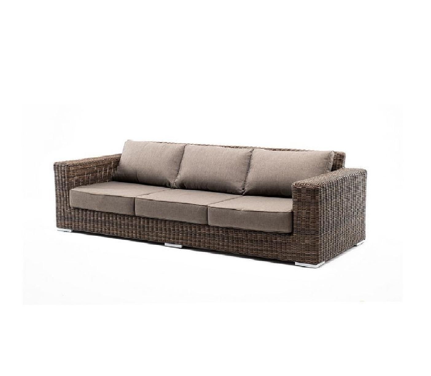 Диван трехместный Боно 4SIS из искусственного ротанга, цвет коричневый фото 1