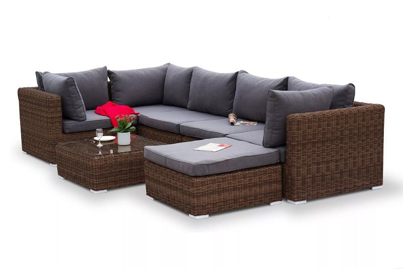 Лаунж-зона трансформирующаяся Лунго 4SIS из искусственного ротанга, цвет коричневый фото 6