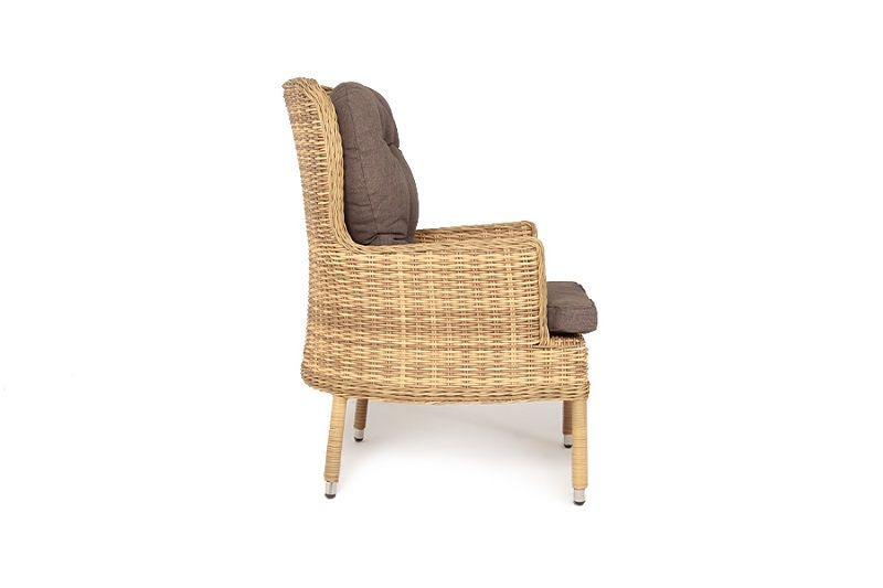 Плетеное кресло Алиса 4SIS из искусственного ротанга, цвет соломенный фото 4