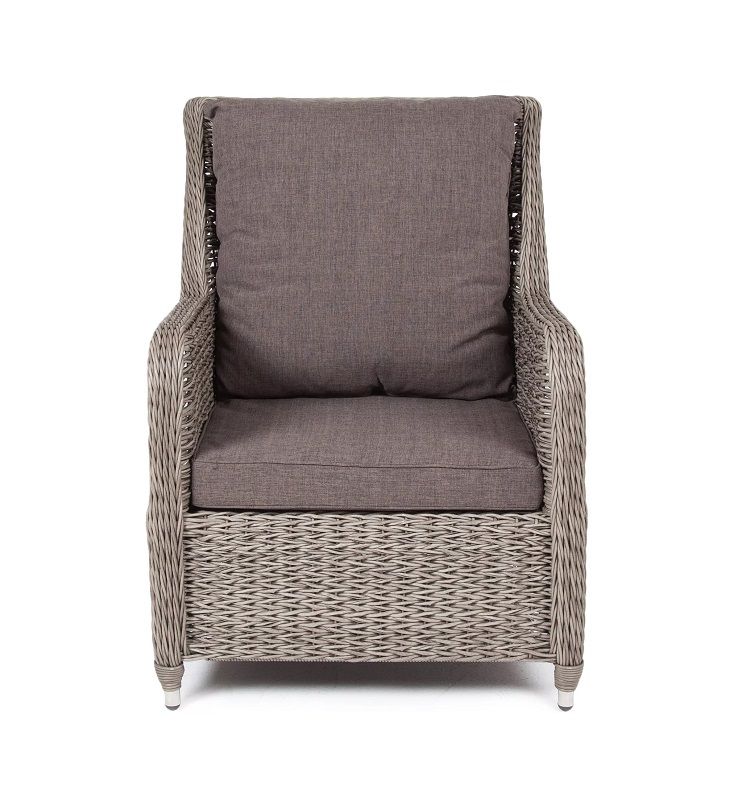 Плетеное кресло Гляссе 4SIS из искусственного ротанга (гиацинт), цвет графит фото 3