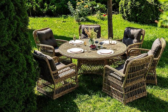 Обеденная Эспрессо–150 C 4SIS группа плетеная, цвет соломенный фото 1