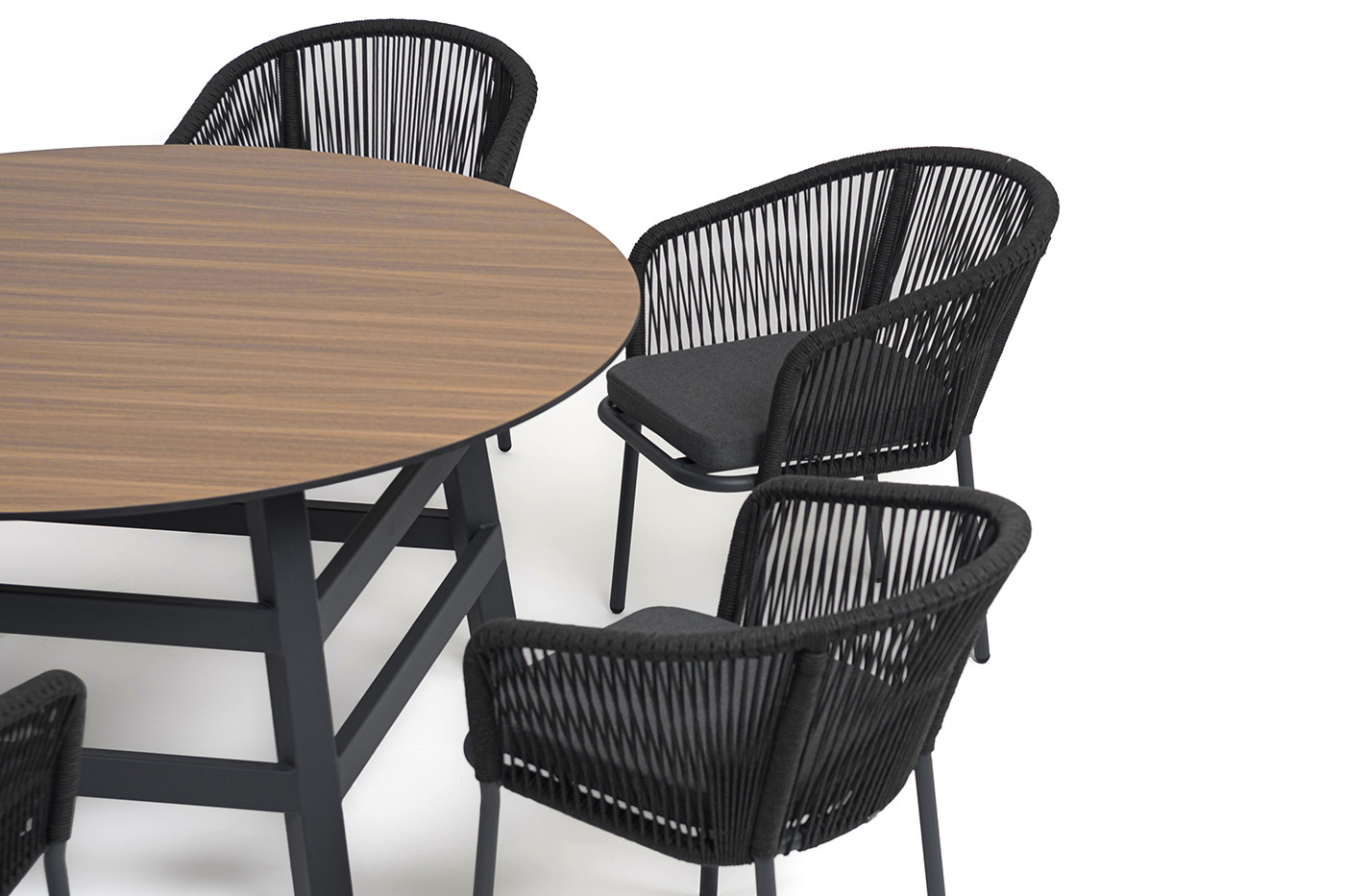 Рио обеденная группа на 6 персон, стол HPL дуб, цвет темно-серый фото 4