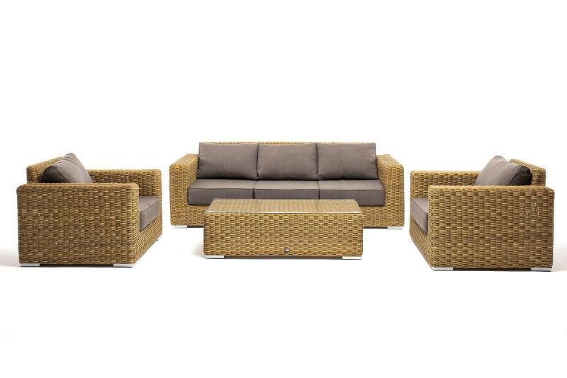 Лаунж-зона Боно 4SIS из искусственного ротанга, цвет соломенный фото 2