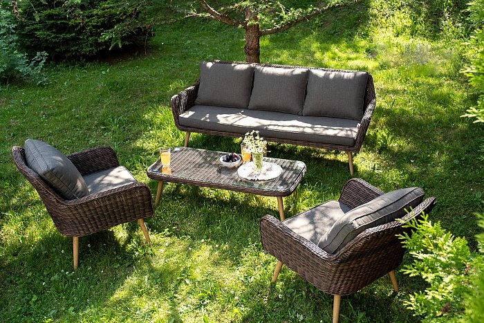 Лаунж-Зона Прованс 4SIS плетеная из искусственного ротанга, цвет коричневый фото 1