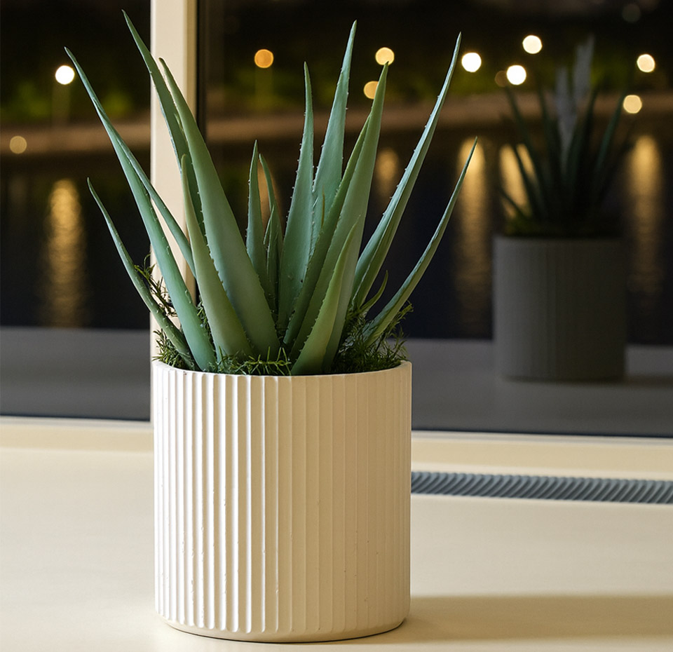 Кашпо TERRAFAKTURA Рифлоу D40H40 Дюна фото 5