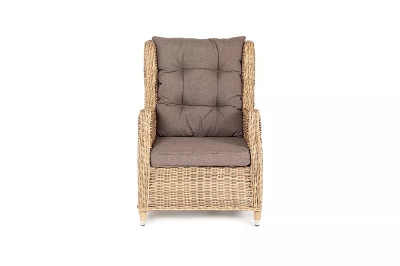 Плетеное кресло раскладное Форио 4SIS из искусственного ротанга, цвет соломенный фото 3