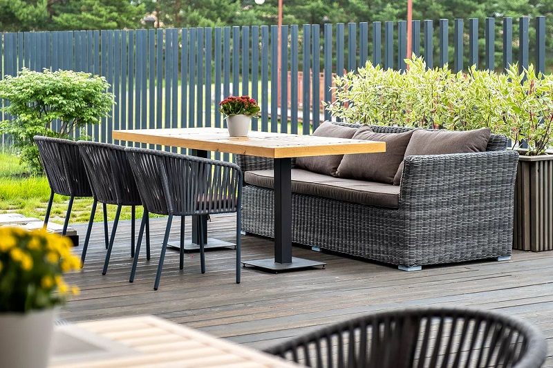 Диван трехместный Капучино 4SIS из искусственного ротанга, цвет графит фото 6