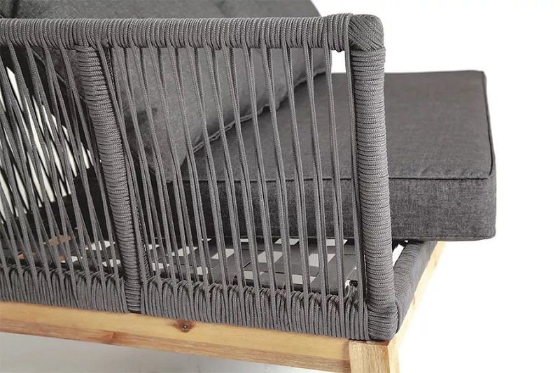 Модуль диванный боковой правый Барселона 4SIS из роупа (веревки), цвет серый фото 5