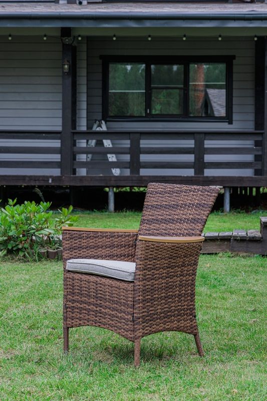 Обеденное кресло Amelia Royal Family из искусственного ротанга, цвет коричневый фото 2