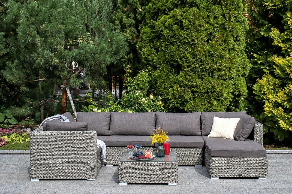Лаунж-зона трансформирующаяся Лунго 4SIS из искусственного ротанга, цвет серый фото 2