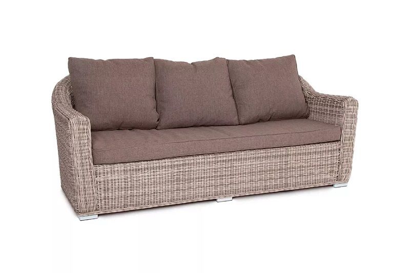 Диван трехместный Фабриция 4SIS из искусственного ротанга, цвет серый фото 3