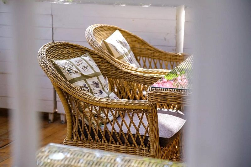 Плетеное кресло Сицилия 4SIS из искусственного ротанга, цвет соломенный фото 5