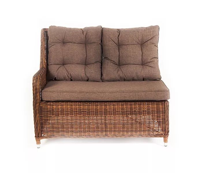 Правый модуль дивана Бергамо 4SIS из искусственного ротанга, цвет коричневый фото 3