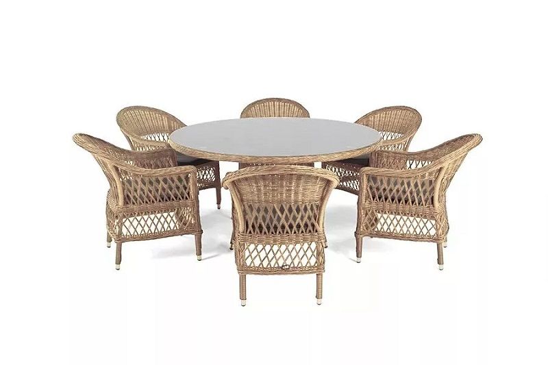 Обеденная группа Эспрессо-150 S 4SIS из искусственного ротанга, цвет соломенный фото 1