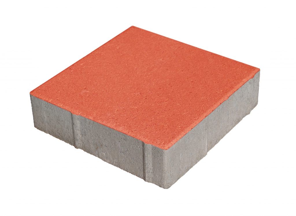 Тротуарная плитка 342 Механический завод Квадрат 300х300х80 мм, Красный яркий фото 1