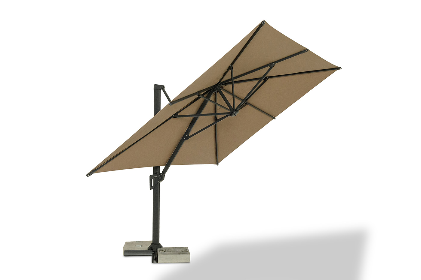 Римини зонт уличный 3х4м на боковой алюминиевой опоре, тент бежевый фото 3