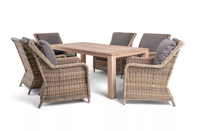 Обеденная группа Валенсия 4SIS из искусственного ротанга, цвет соломенный фото 4