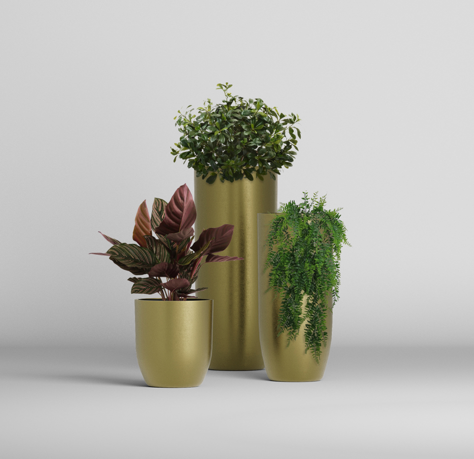 Кашпо Concretika Йар D46H110 Голд фото 5