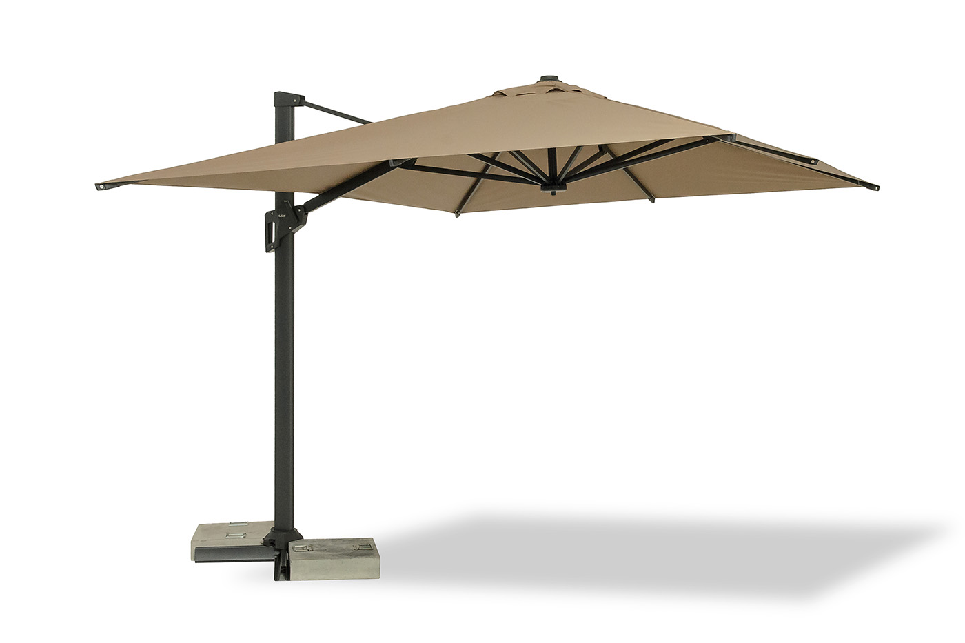 Римини зонт уличный 3х4м на боковой алюминиевой опоре, тент бежевый фото 1