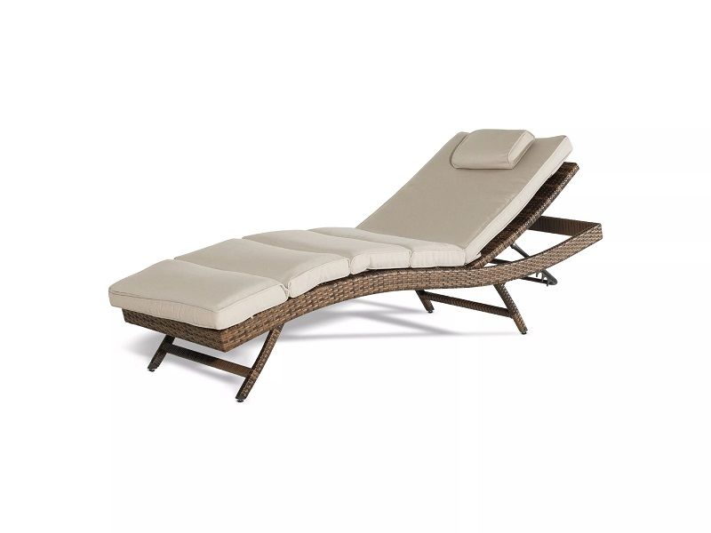 Шезлонг Лиссабон 4SIS из искусственного ротанга, цвет коричневый фото 3