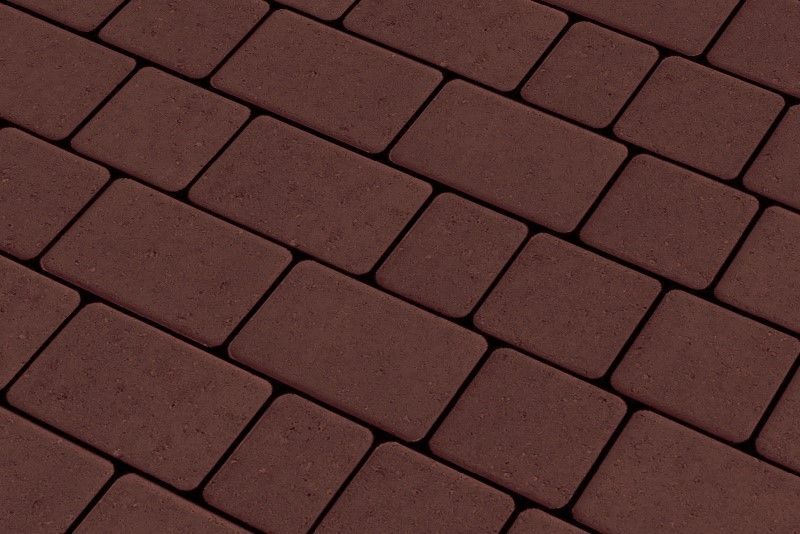 Тротуарная плитка Старый город 60 мм, цвет Бордо, полный прокрас фото 2