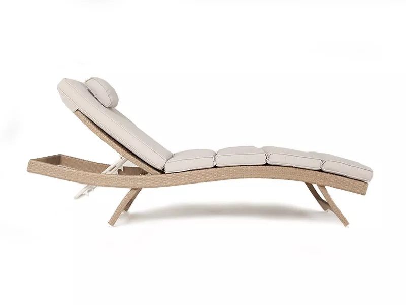 Шезлонг Лиссабон 4SIS из искусственного ротанга, цвет соломенный фото 2