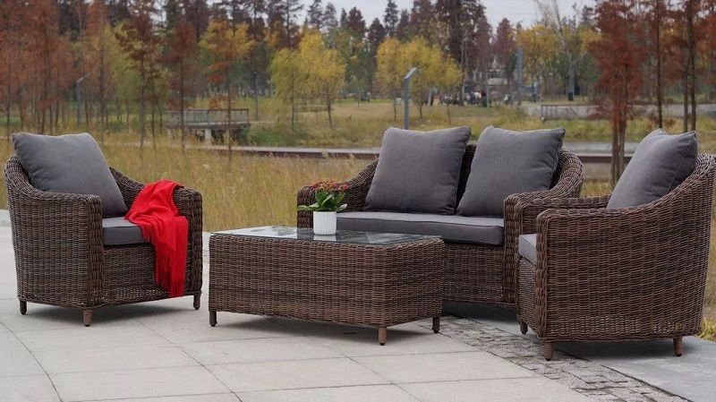 Диван двухместный Кон Панна 4SIS из искусственного ротанга, цвет коричневый фото 6