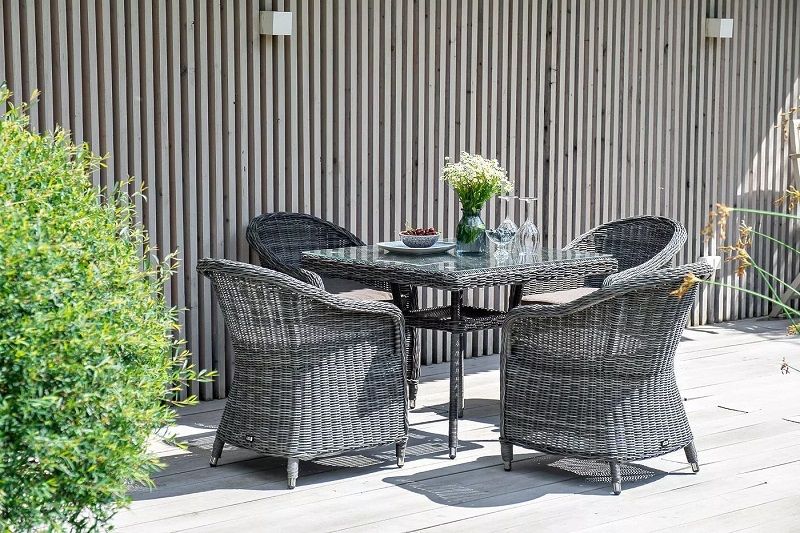 Обеденная группа Фредо 4SIS из искусственного ротанга, цвет графит фото 3