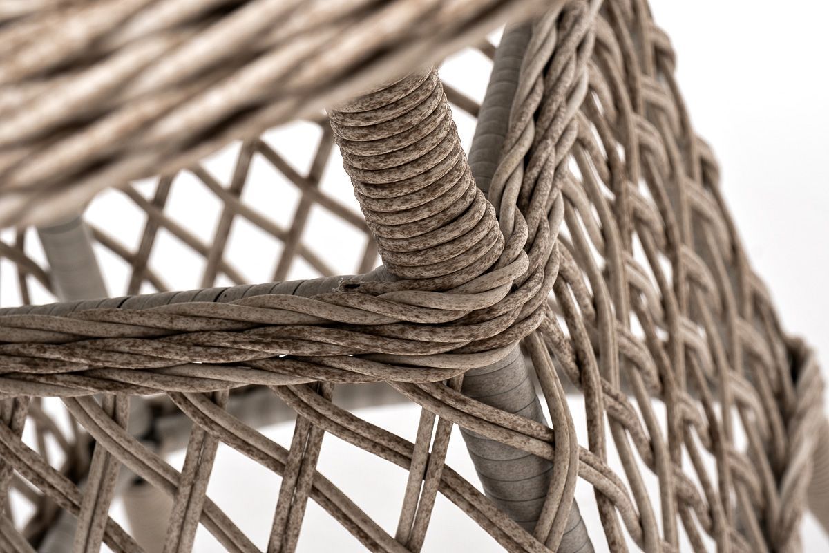 Обеденная группа Эспрессо-80 L 4SIS из искусственного ротанга, цвет бежевый фото 6