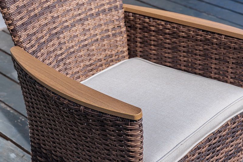 Обеденное кресло Amelia Royal Family из искусственного ротанга, цвет коричневый фото 4