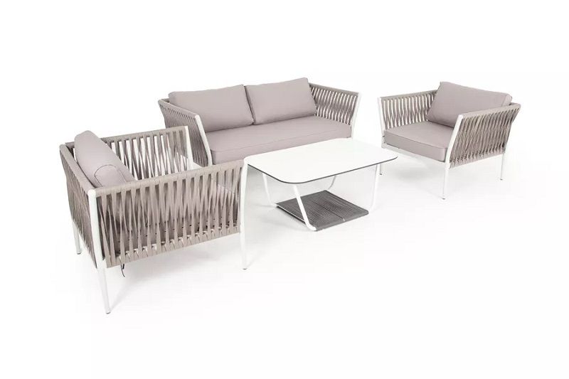 Плетеная лаунж-зона Касабланка 4SIS из роупа (веревки), цвет серо-коричневый фото 4