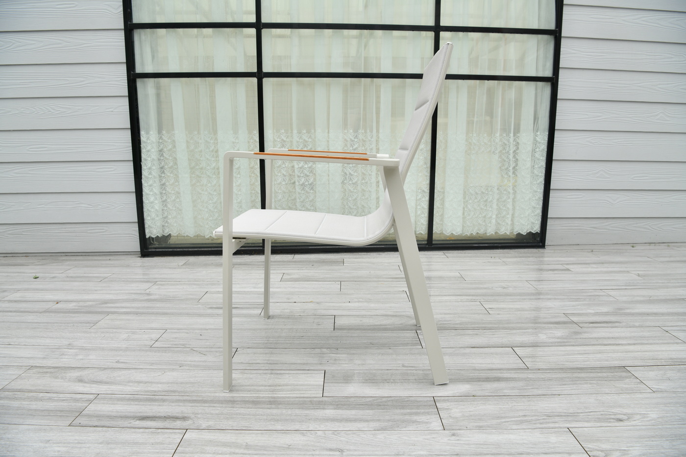 Кейптаун стул алюминиевый, ткань текстилен, цвет белый фото 1