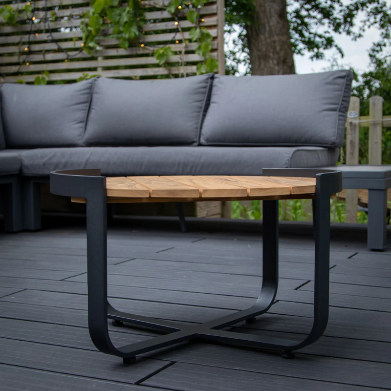 Кофейный столик Boden Brafritid антрацит/натуральный, алюминий/тик фото 2