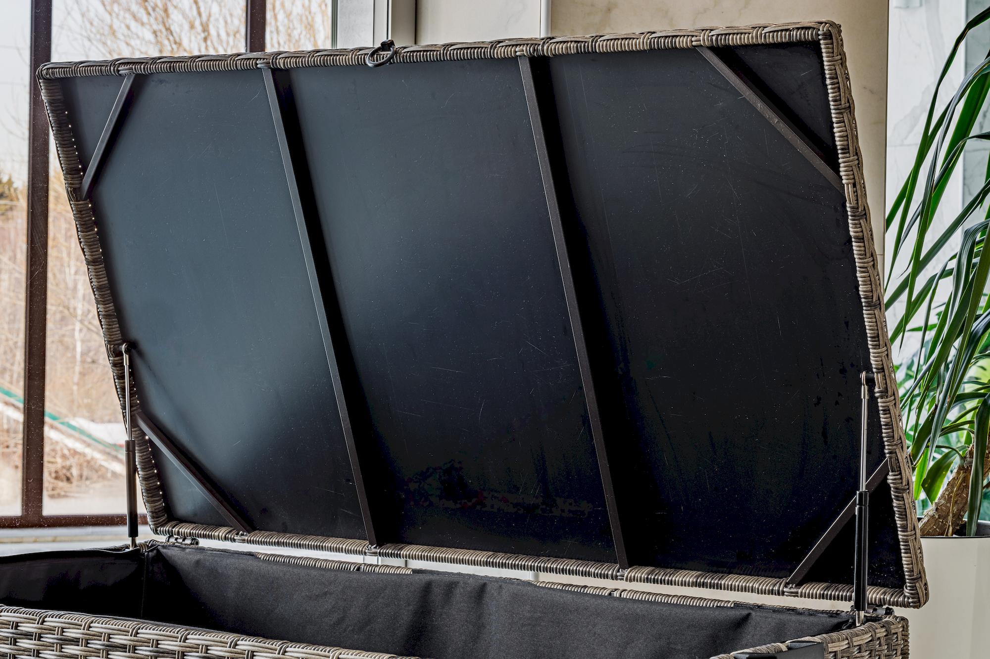 Сундук для хранения Karl 120 Royal Family из искусственного ротанга c колесиками, цвет серый фото 10