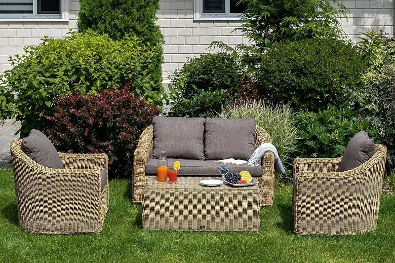 Диван двухместный Кон Панна 4SIS из искусственного ротанга, цвет соломенный фото 6