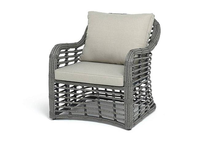 Кресло Ницца 4SIS из искусственного ротанга, цвет серый фото 1