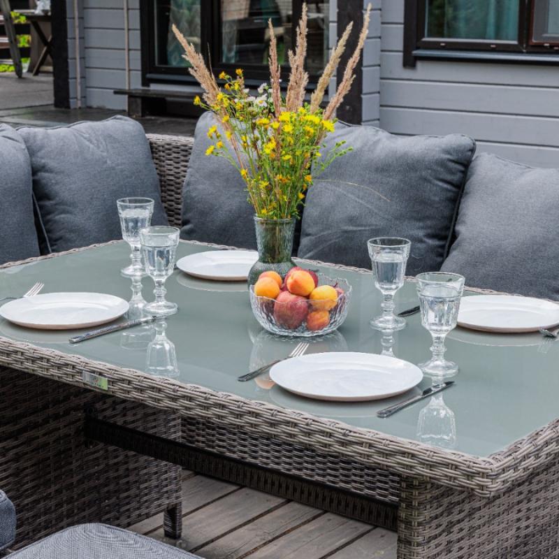 Угловой комплект Zorro Wood Royal Family из искусственного ротанга, цвет серый фото 3