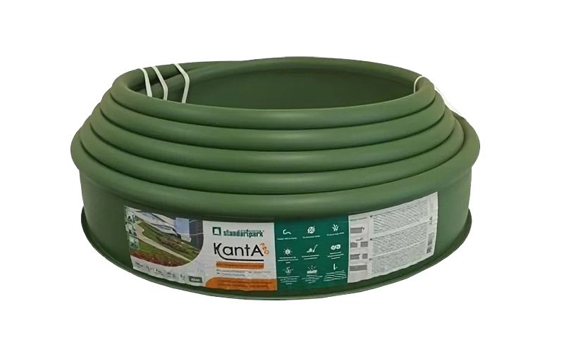 Бордюр садовый KANTA Standartpark PRO пластиковый Оливковый фото 1