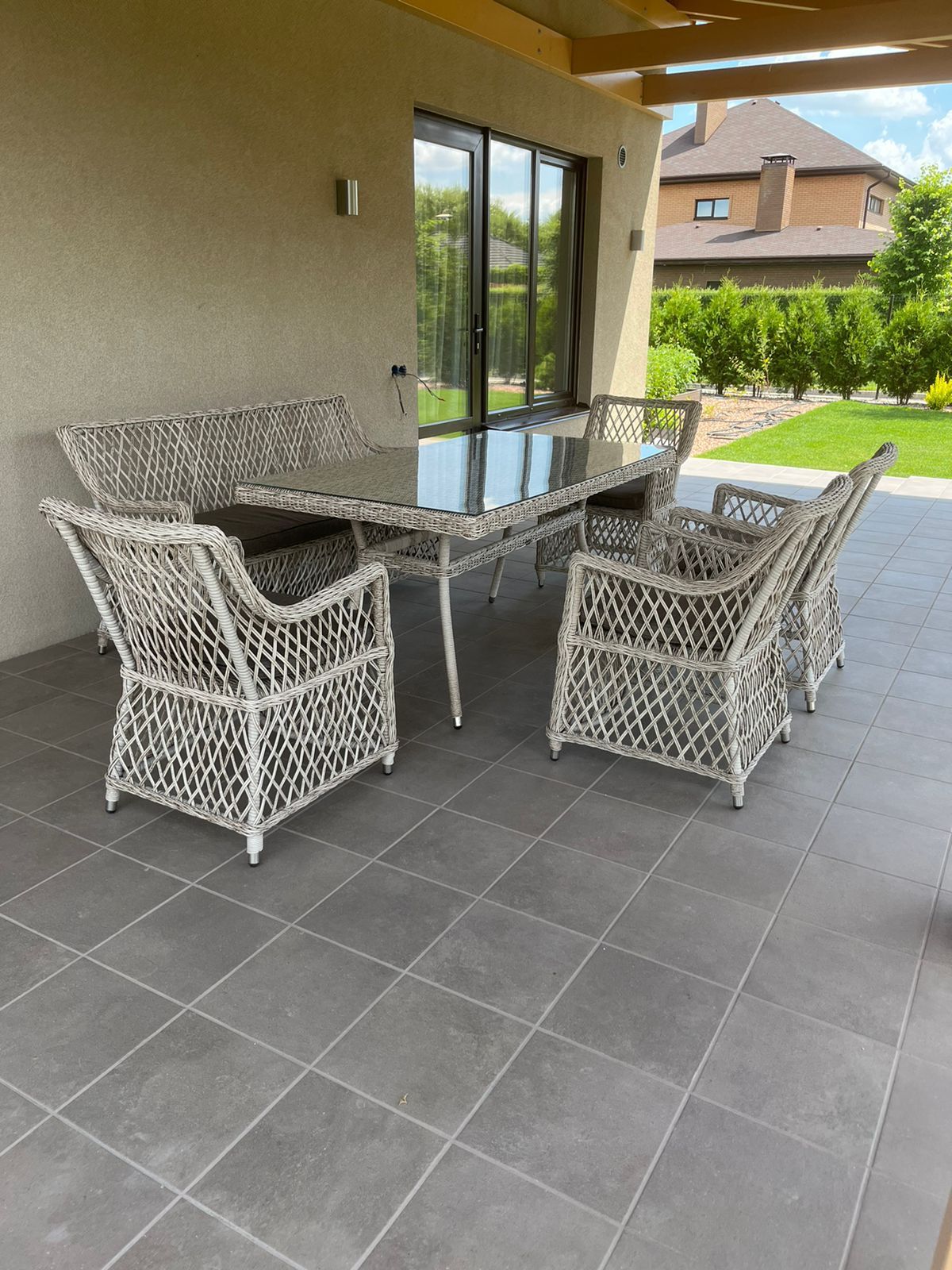 Плетеное кресло Латте 4SIS из искусственного ротанга, цвет бежевый фото 5