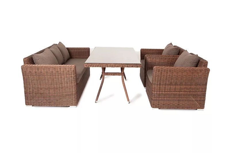 Обеденная группа Моккачино 4SIS из искусственного ротанга, цвет коричневый фото 3