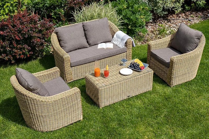 Лаунж-зона Кон Панна 4SIS из искусственного ротанга, цвет соломенный фото 4