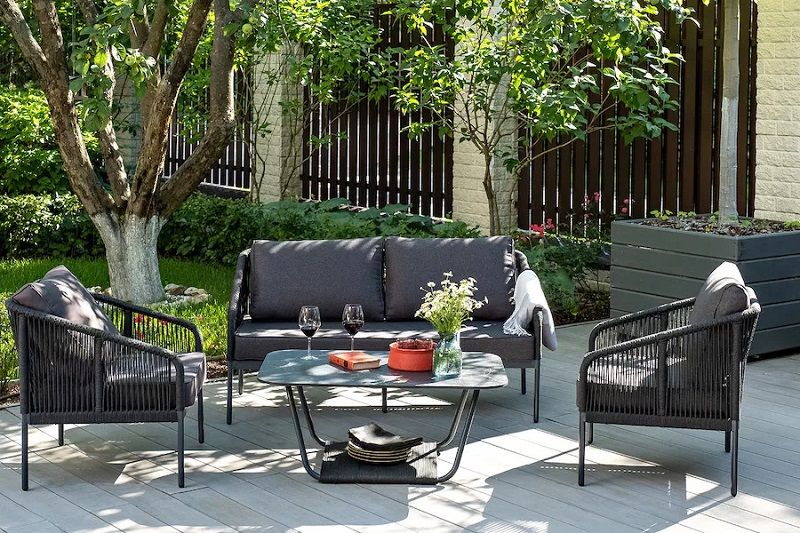 Лаунж-зона 4-местная Канны 4SIS из роупа (веревки), цвет темно-серый фото 7