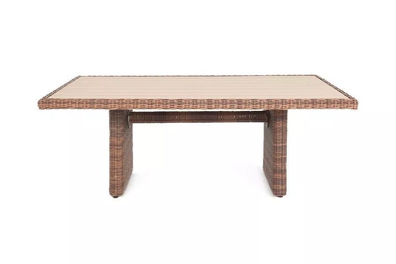 Плетеный обеденный стол Бергамо 4SIS из искусственного ротанга, цвет коричневый фото 3