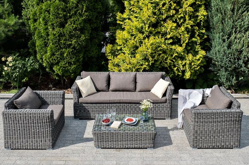 Лаунж-зона Капучино 4SIS из искусственного ротанга, цвет графит фото 3