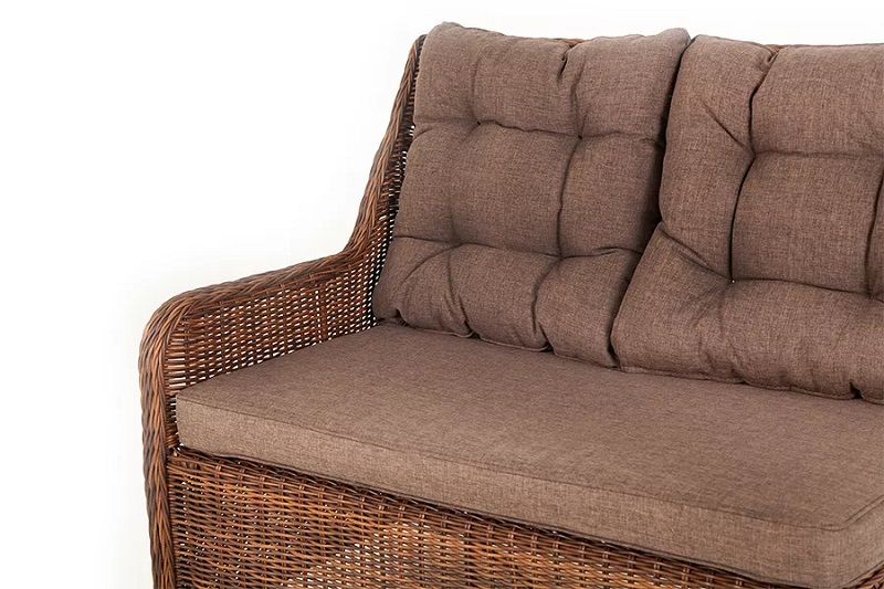 Правый модуль дивана Бергамо 4SIS из искусственного ротанга, цвет коричневый фото 4