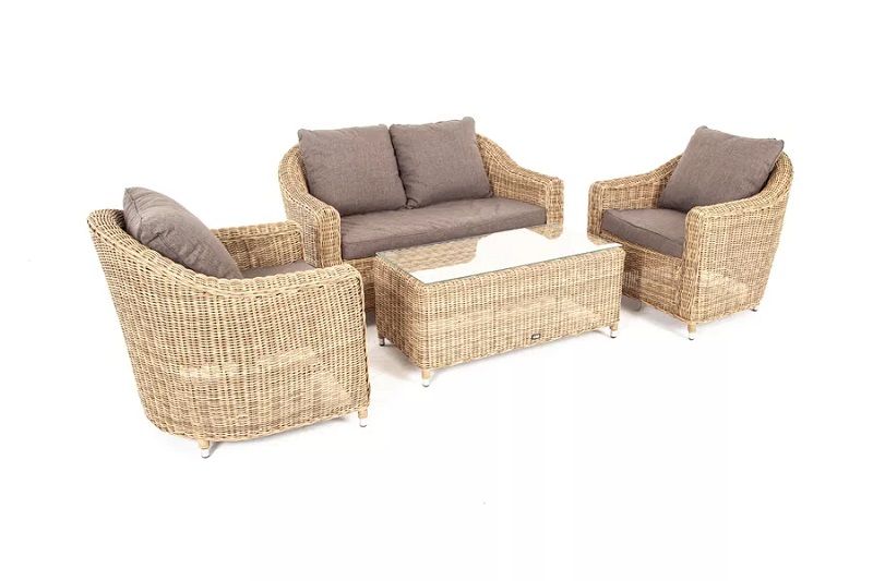 Лаунж-зона Кон Панна 4SIS из искусственного ротанга, цвет соломенный фото 3