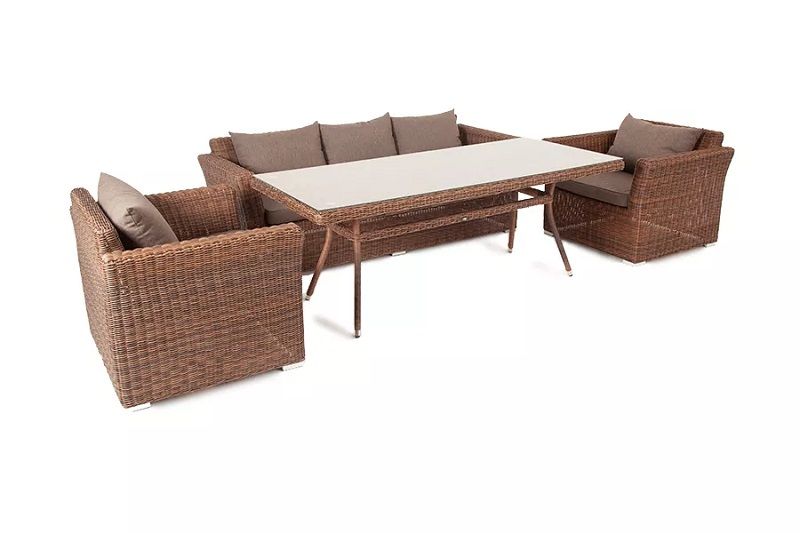 Обеденная группа Моккачино 4SIS из искусственного ротанга, цвет коричневый фото 6